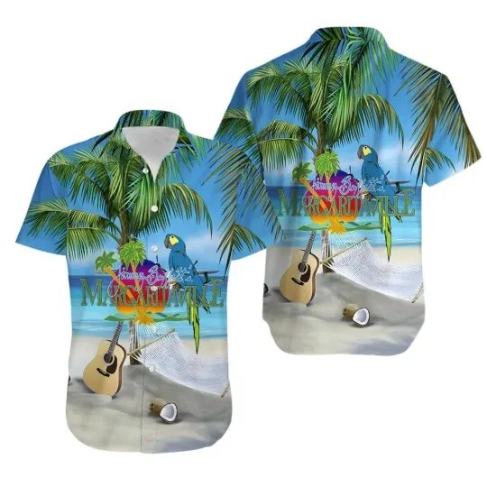 Jimmy Buffett Margaritaville Coastal Beach Hawaiian Shirt