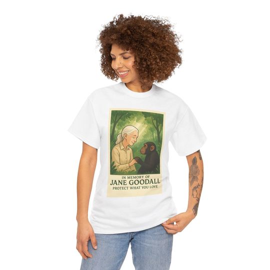 Discover Jane Goodall Retro Minimalist T-Shirt | Biology Primatology Gift Unisex Tshirt Shirt ,Jane Goodall tees