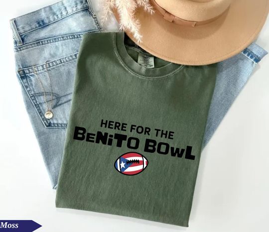 Discover Here for the Benito Bowl T-Shirt, Puerto Rican Football Tee, Custom Benito Bowl Shirt, Bad Bunny Top, Superbowl Halftime, Benito T-Shirt