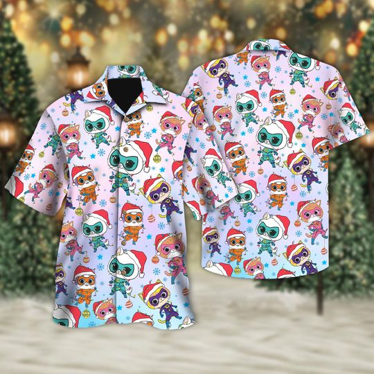 Discover SuperKitties Christmas Hawaiian Shirt, Disney Christmas Shirt, Super Cat Junior Button Shirt, Christmas Party Holiday Hawaiian Tee