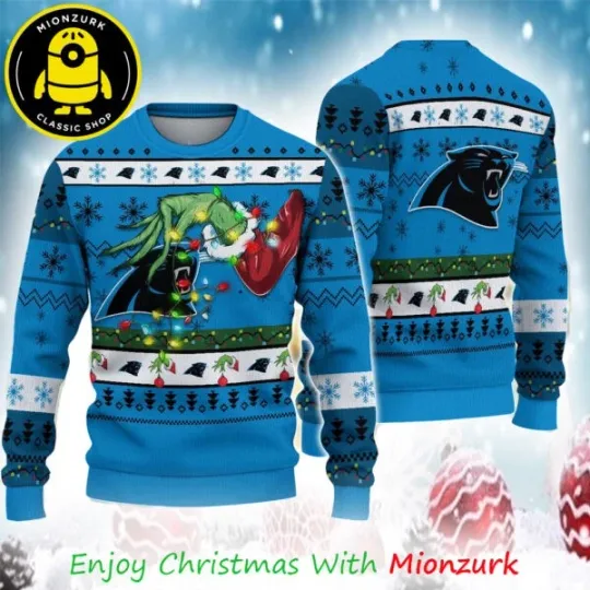 Carolina Panthers Special funny character’s Hand Football football Xmas 2025 Ugly Sweater