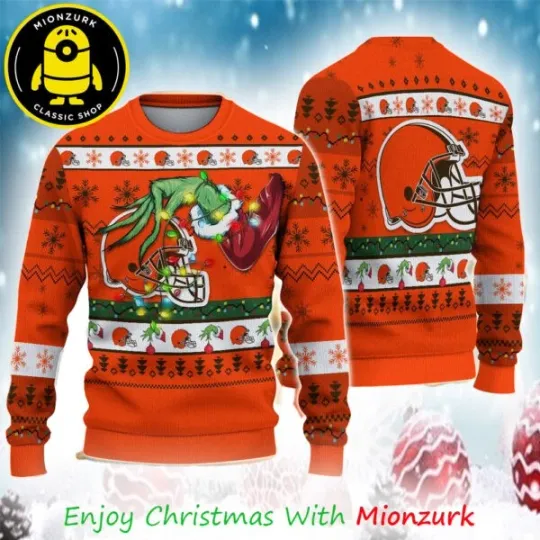 Cleveland Browns Special funny character’s Hand Football football 2025 Ugly Sweater