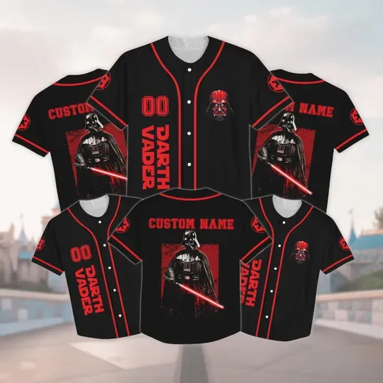 Discover Custom Darth Vader Star Wars Baseball Jersey, Sith Lord Jersey, Galaxy Wars Cosplay Tee, Movie Fan Gift for Him