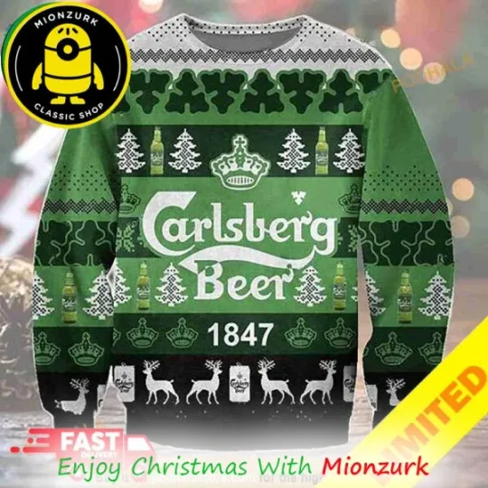 Discover 3D Carlsberg Xmas Funny 2025 Holiday Custom Christmas Ugly Sweater