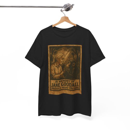 Discover Vintage Jane Goodall Chimp T-Shirt, 90s Aesthetic Tee, Streetwear Gift, Pop Culture Top, Unisex Heavy Cotton Shirt