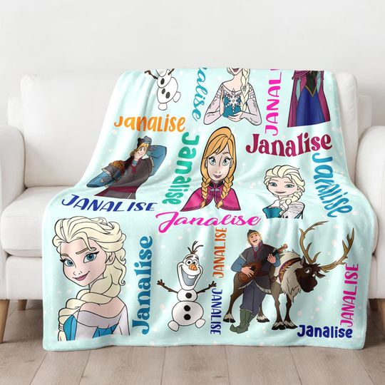 Discover Personalized Animated Musical Snow Queen Movie Plush Fleece Blanket