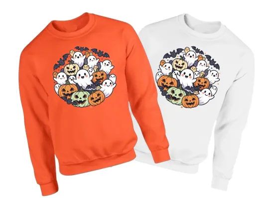 Discover Halloween Pumpkin Jumper, Spooky Boo Scary Ghost Sweatshirt, Witch Scary Top