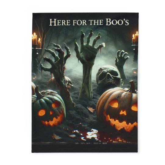Spooky Halloween Fleece Blanket, Cozy Throw, Here for the Boo's Decor, Haunted House Blanket, Fall Home Decor, Halloween Gift