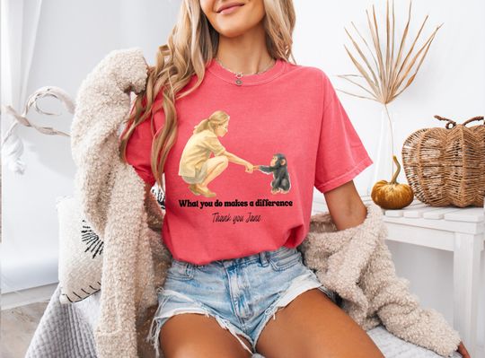 Discover Ja.ne Goo.dall Inspired T-Shirt, Wildlife Conservation Graphic Tee, Nature Lover Unisex T-Shirt, Animal Protection Comfort Colors Top