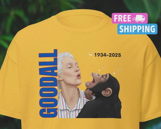 Discover Jane Goodall Tribute Shirt Conservation Chimpanzee Wildlife Memorial Shirt