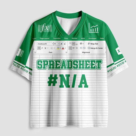 Spreadsheet N/A Excel Geek Mesh Jersey,Excel N/A Merch Jersey,Spreadsheet Excel Inspired Mesh Jersey,Gift For Worker, Acountance Mesh Jersey