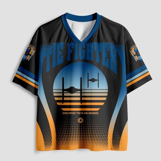 TIE Fighter Geek Mesh Jersey, Custom Number TIE Fighter Starwars Jersey, Starfighter High Speed Twin Ion Engines Lovers Mesh Jersey