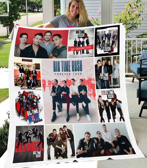 Big Time Rush Band Fleece Blanket, BTR Love Forever Tour Fleece Blanket