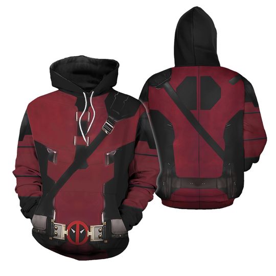 Deadpool Costume Hoodie, Men Joggers, Wade Wilson Cosplay Costume, Halloween Superhero Costume, Men's Hero Costume, Streetwear Pants