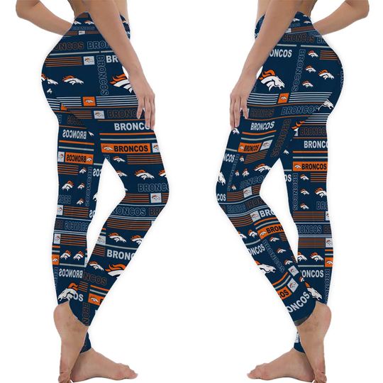 Denver Football Broncos Women's Team Column Leggings, Gift for Fan