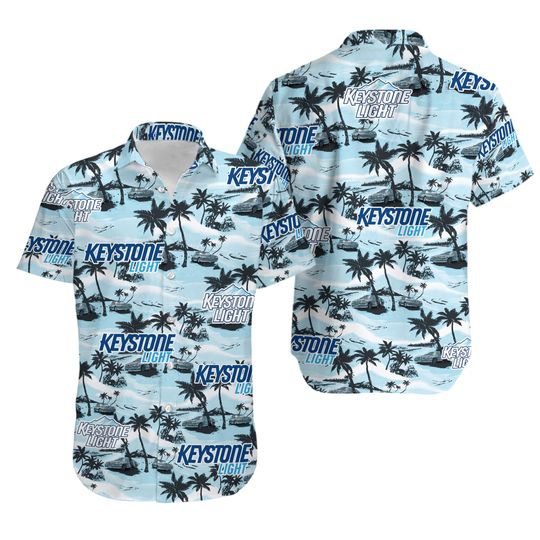 Keystone Light Hawaiian Sea Island Pattern hawaiian shirt, hawaii beer Loves Shirt