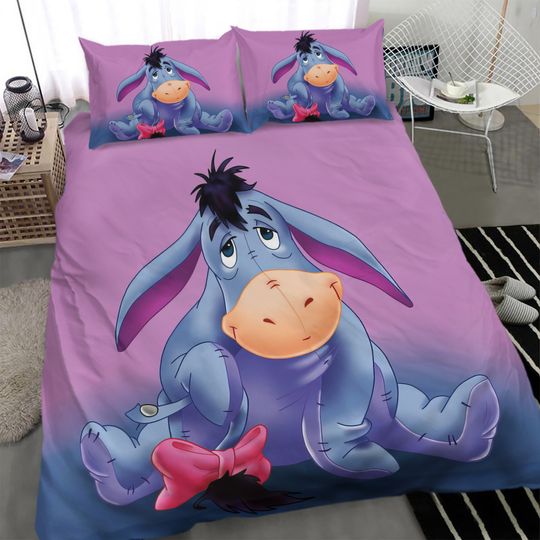 Sad Eeyore Donkey Winnie The Pooh Cartoon Character Bedding Set