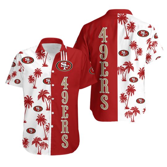 San Francisco Football Team 49erss Hawaiian Button Down Shirt