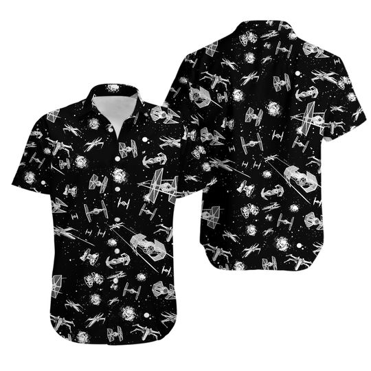 Star Wars Button Shirt, Star Wars Hawaiian Shirt, Spaceship Vacation Shirt, Skywalker Shirts For Men, Galaxy's Edge Tee, Star Wars Gift