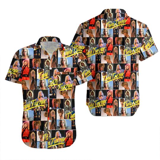 Tina Turner Unisex Hawaiian Shirt, Music Fan Gift, Button-Down Top, Rock Music