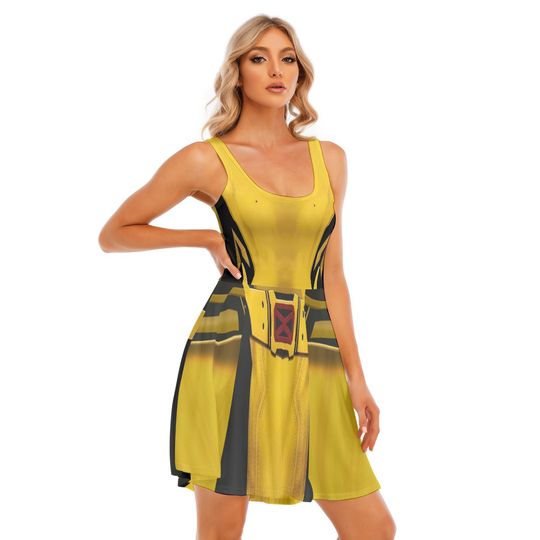 Superhero Wolverine Skater Dress, Marvel Wolverine 3D Adult Kid Dress, Wolverine All Over Print Dress, Wolverine Halloween Cosplay Cosutme