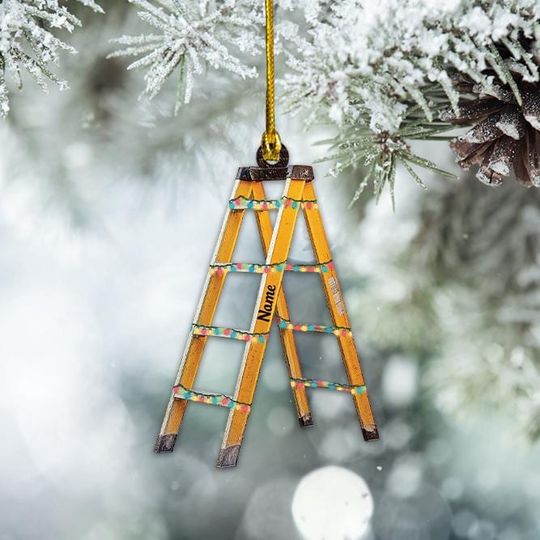 Discover Personalized Construction Ladder Ornament, Construction Ladder Christmas Ornament, Construction Ornament Gift, Constructor Gift TD-1031-HKH5