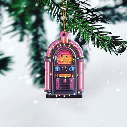 Personalized Jukebox Ornament, Jukebox Christmas Ornament, Jukebox Xmas Ornament, Music Lovers Ornament, Musician Ornament Gift