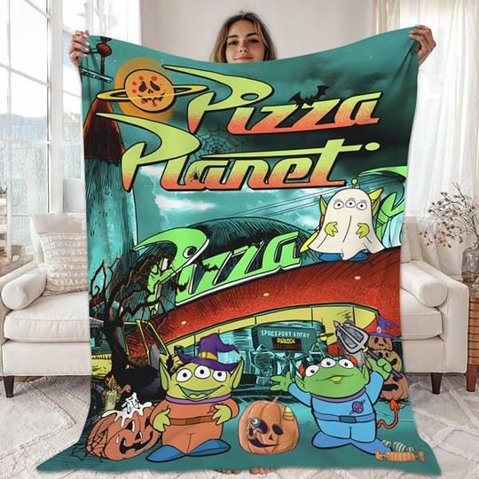 Discover Aliens Toy Story Pizza Planet Halloween MK Blanket, Disneyland Toy Story Blanket, Funny DisneyTrip Aliens Pizza Planet T-Shirt