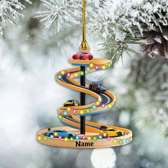 Personalized Go-Kart Racing Ornament, Auto Racing Christmas Ornament, Racer Ornament Gift, Racing Team Holiday 2d Ornament Decor