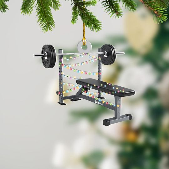 Discover Custom Name Weight Bench Christmas Ornament, Weight Lift Bench Xmas Tree Decor, Exercise Bench Ornament, Christmas Hanging Gift ID-1115-7PLE