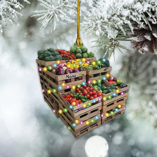 Discover Personalized Vegetables Christmas Ornament, Fruits and Veg Ornament, Farmer Ornament, Vegetarian Ornament, Grocery Veggie Gift TD-1105-LR5R