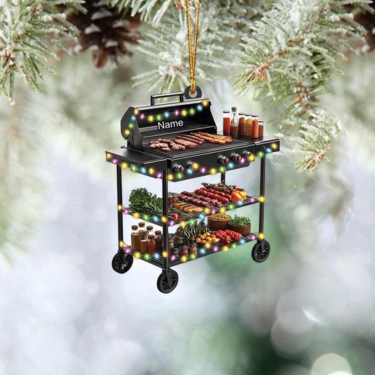 Discover Personalized BBQ Grill Ornament, Bbq Grill Christmas Ornament, Barbecue Ornament, Chef Ornament Gift, Kitchen Ornament Decor TD-1021-TYBM
