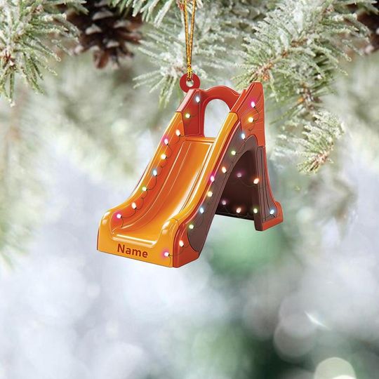 Discover Personalized Childs Slide Ornament, Kids Slide Christmas Ornament, Kids' Garden Slides Ornament, Child Playroom Ornament Decor TD-1116-FQYJ