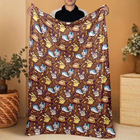 Discover Pika Fleece Blanket Home Decor Pachirisu Blanket Throw Blanket Cute Baby Blanket Pika Blanket Gifts