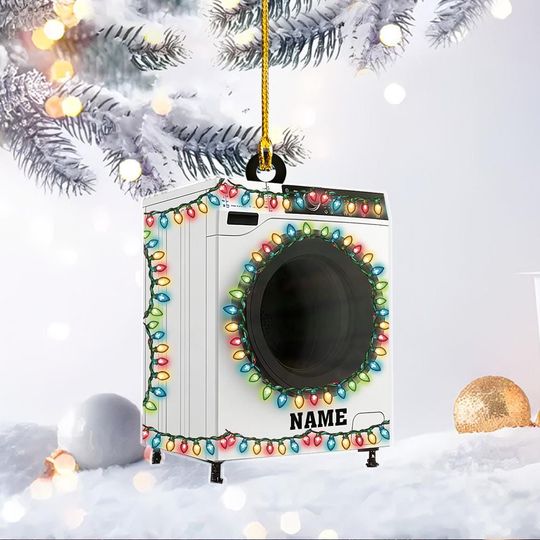 Discover Personalized Washing Machine Ornament, Laundry Machine Christmas Ornament, Laundry Room Hanging Ornament, Laundry Room Decor TD-1017-GCAG