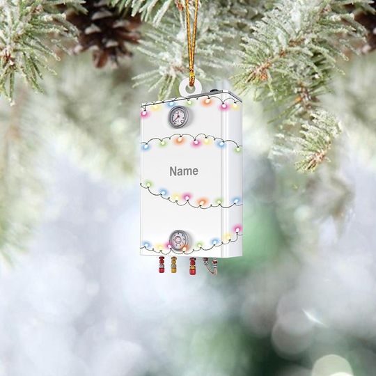 Discover Personalized Water Heater Ornament, Water Heater Christmas Ornament, Plumber Christmas Ornament Gift, Hot Water Ornament Decor TD-1104-6E2Y