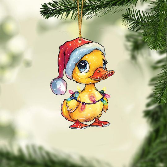 Duck Christmas Light Ornament, Christmas Tree Decor, Loved Duck Ornament, Christmas Hanging Ornament Gift