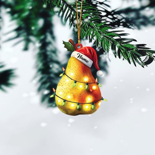 Discover Lovely Pears Christmas Tree Ornament, Pears Car Ornament, Pears Flat Hanging Ornament, Pears Lovers Xmas Ornament Gift TD-0926-TK7K