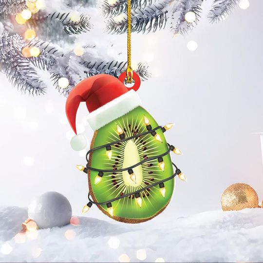 Discover Lovely Kiwi Christmas Tree Ornament, Kiwi Car Ornament, Kiwi Flat Hanging Ornament, Kiwi Lovers Xmas Ornament Gift TD-0926-4BSW