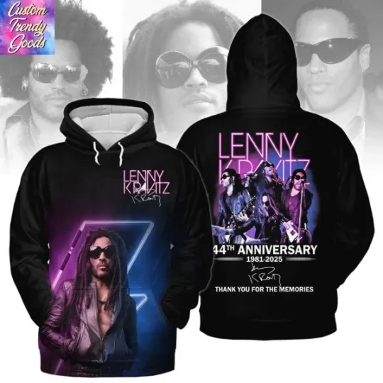Lenny Kravitz 44th Anniversary 1981-2025 Thank You 3D Hoodie