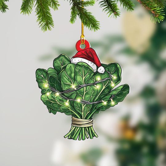 Discover Spinach Christmas Tree Ornament, Spinach Car Ornament, Spinach Flat Hanging Ornament, Spinach Lovers Xmas Ornament Gift TD-0926-MHSH