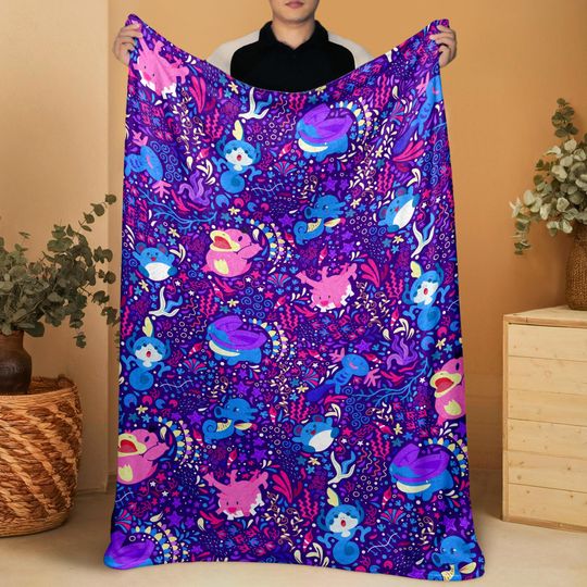 Discover Psyduck And Wooper Fleece Blanket, Soft Cozy Throw Blanket, Funny Cotton Blanket, Cute Bedroom Decor, Baby Blanket Gift For Home