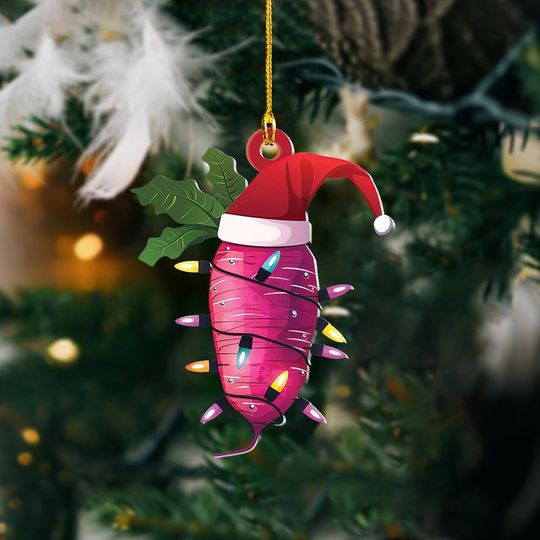 Discover Lovely Radish Christmas Tree Ornament, Radish Car Ornament, Radish Flat Hanging Ornament, Radish Lovers Xmas Ornament Gift TD-0926-HXS7