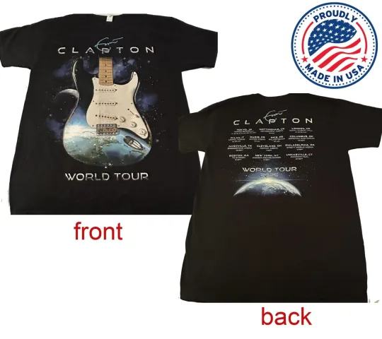 Eric Clapton World Tour 2025 Double Sided T-Shirt