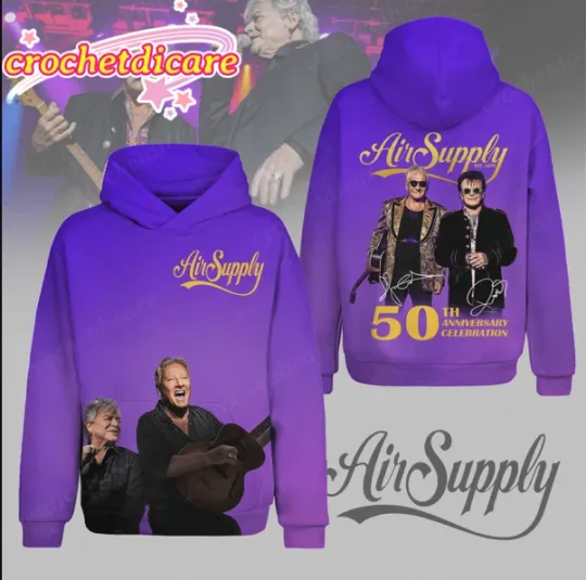 Discover 3D HOODIE US size, Air Supply 50th Anniversary Celebration Signature Hoodie