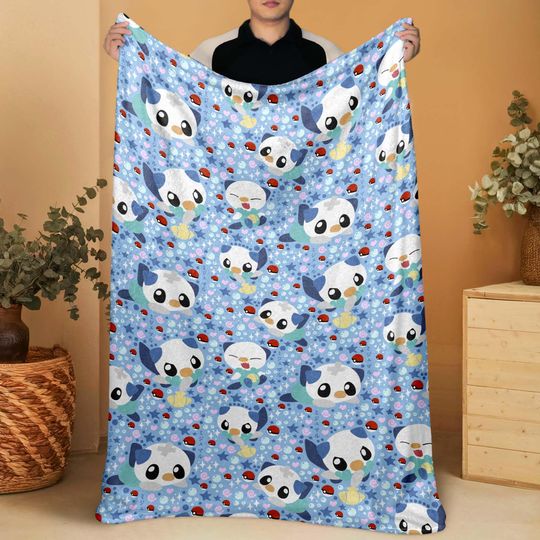 Discover Oshawott Fleece Blanket, Cozy Throw Blanket For Bed And Sofa, Soft Cotton Blanket For Home Decor, Family Blanket Gift