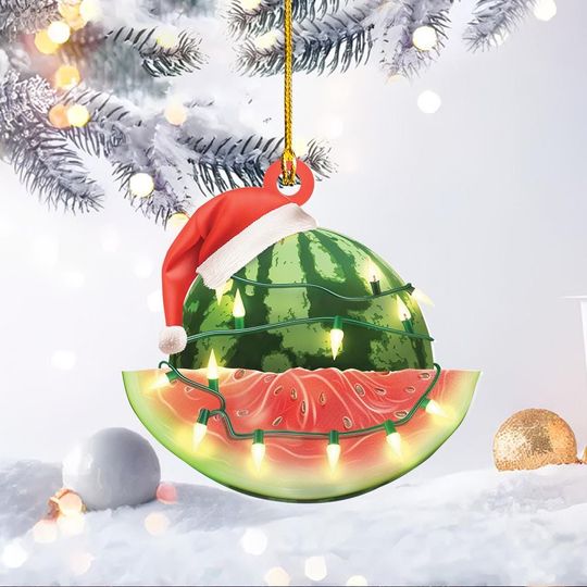Discover Watermelon Christmas Tree Ornament, Watermelon Car Ornament, Watermelon Flat Hanging Ornament, Watermelon Lovers Xmas Gift TD-0926-OXJ4