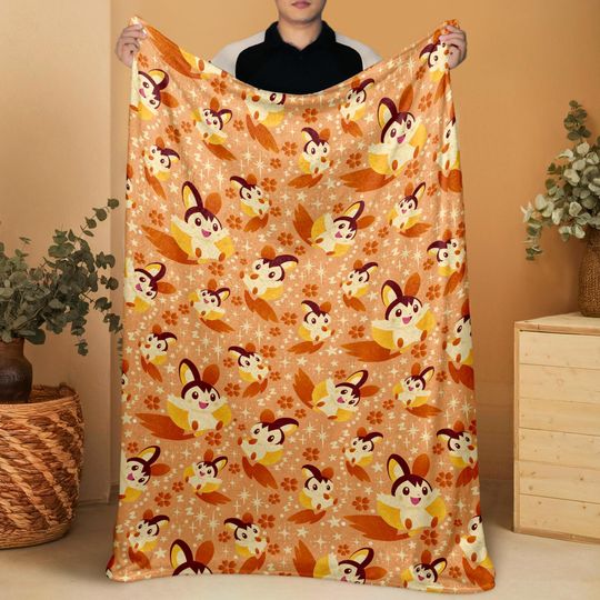 Discover Emolga Fleece Blanket, Cozy Throw Blanket For Bedroom Decor, Soft Cotton Baby Blanket, Home Decor Family Blanket, Emolga Blanket Gifts