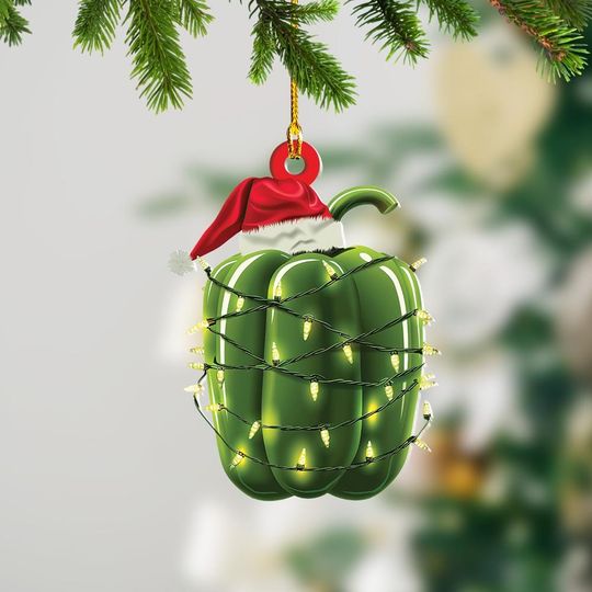 Discover Bell Pepper Christmas Lights Ornament, Bell Pepper Car Ornament Decor, Bell Pepper Flat Hanging Ornament, Bell Pepper Xmas Gift TD-0926-XIWU