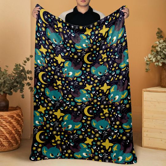 Discover Shinx Fleece Blanket, Cozy Throw Blanket, Soft Cotton Baby Blanket For Bedroom Decor, Funny Family Blanket, Shiny Shinx Blanket Gifts